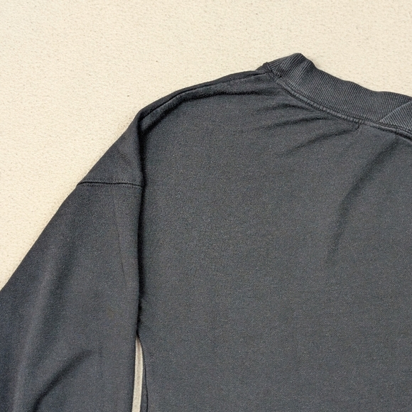 Nike Yoga Luxe Fleece V-Neck Cropped Sweatshirt Black Size XS - Picture 10 of 15